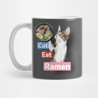 Cat eating ramen Mug